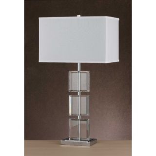 Cal Lighting Table Lamp with White Shade in Crystal   BO 2099TB