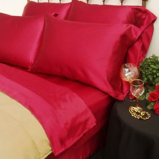 230 Thread Count Charmeuse II Satin Sheet Set in Red   100TXCB2RED