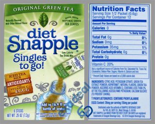 Diet Snapple Drink Mix Singles to Go Tea Pick Flavors
