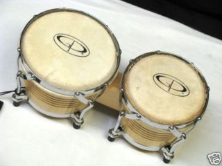Groove Percussion Wood Bongos New 8 and 7 Rims