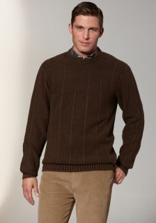 Hart Schaffner Marx Mens Mixed Cable Crew Neck Sweater