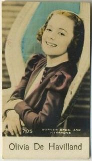 Olivia de Havilland Vintage 1935 de Beukelaer Real Photo Trading Card