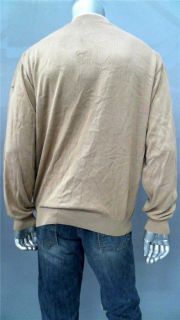 Greg Norman Mens L Cotton 1 2 Zip Sweater Tan Argyle Top Designer