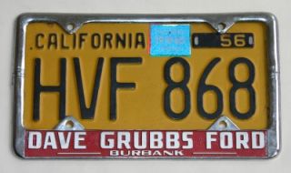 Dave Grubbs Ford Dealer Burbank, California License Plate Frame