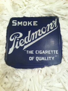 ANTIQUE DOUBLE SIDED PORCELAIN PIEDMONT TOBACCO ADVERTISING SIGN