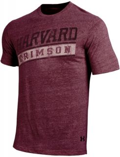 Harvard Crimson Under Armour Diagonal Graphic Tri Blend T Shirt