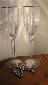 Waterford Grenville Gold Champagne Flute Set of 2 New