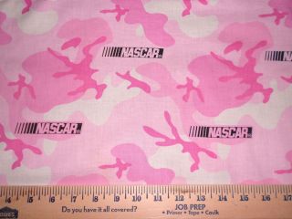 nascar pink camo racing 1 2 yd x 42 fabric
