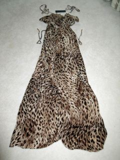 Karina Grimaldi Farah Wrap Dress, Size L. Color Safari. Retails $210
