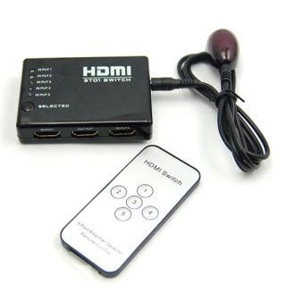 Digital HD TV Audio Video Receiver 1080p 5 Output HDMI Splitter for