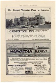 1910 Hotel Advertisment GRINDSTONE INN WINTER HARBOR MAINE MANHATTAN