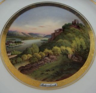 Rare 19thC Gotha Thuringia German Scenic Porcelain Plate Porzellan