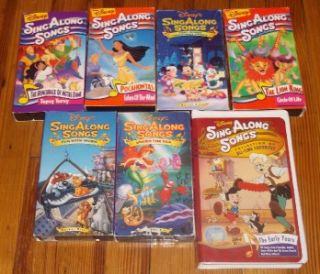 Lot of 7 Disney Sing Along Songs Videos VHS Under The Sea Early Years
