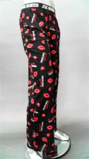 Joe Boxer Hearts Kisses Mens L Sleep Pants Black Sleepwear PJs Pajamas