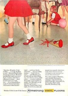 1964 Amrstrong Vinyl Floors, Montina Corlon, Vintage Ad