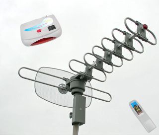  Amplified HDTV DTV VHF UHF HD Outdoor Remote Control Rotor TV ANTENNA