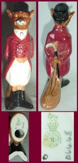 Vintage Royal Doulton HUNTSMAN FOX in HUNTING PINK Figurine D6448 / 4