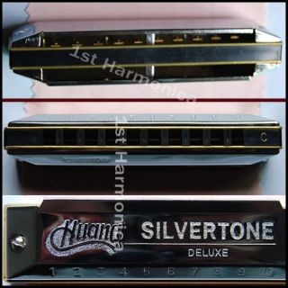 New Huang Silver Tone Deluxe Harmonica 103 Blues Diatonic Key of C do
