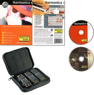 Learn to Play Harmonica Set 3 Harmonicas CDROM DVD