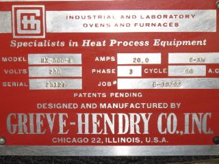 Grieve Hendry HX 500 E Electric Oven 20 x 36 x 26