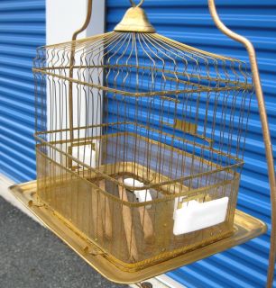 Hendryx Bird Cage Vintage Hendryx with Stand and Feeders Beautiful