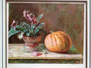 Henriette wyeth Hurd Pumpkin and Flower pot