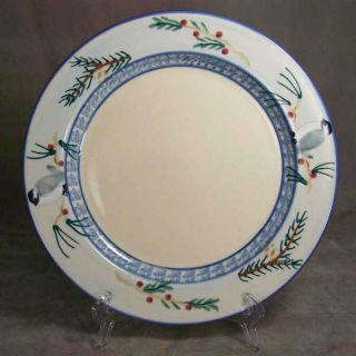 Hartstone Pottery Chickadee Blue Sponge Dinner Plate EC