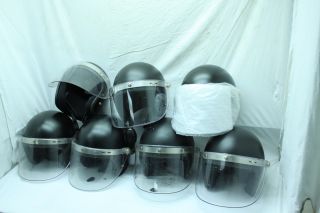  of 7 Vintage Police Super SEER Riot Scooter Helmet w Shields