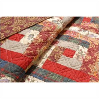 Greenland Home Fashions Log Cabin Quilt Set
