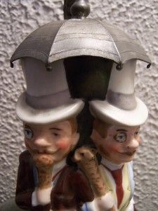 Antique Schierholz Sohn German Stein Men Under Umbrella
