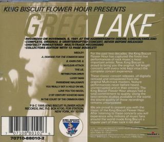 Greg Lake CD King Biscuit Flower Hour Radio Show