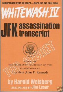 Whitewash LV Harold Weisberg JFK Kennedy Assassination 0911606076