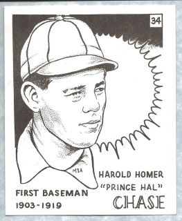 1968 SCFC Harold Homer Prince Hal Chase #34 1st Baseman 1903 1919