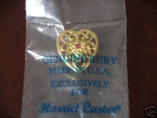 Harriet Carter Genuine Ruby Pin Jewelry
