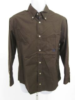 Henry Cottons Mens Brown Cotton Button Down Shirt 39