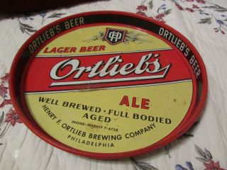  BEER TRAY Tin ORTLIEBS ortliebs LAGER ALE Henry F Ortlieb PHILA PA 12