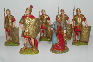  Figurine 2.5 Pesebre Presepio Soldiers & King Herod Set/6 Landi Italy
