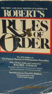 Roberts Rules of Orderby General Henry M Robert 1967