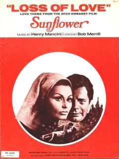 LOSS OF LOVE HENRY MANCINI FROM THE MOVIE SUNFLOWER SHEET MUSIC FAST N