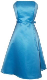 50s Strapless Satin Formal Bridesmaid Prom Dress Holiday