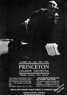 1964 Nicholas Harsanyi Princeton Chamber Orchestra Ad