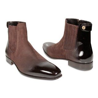 Cesare Paciotti Mens Shoes Two Tone Boots Suede & Patent
