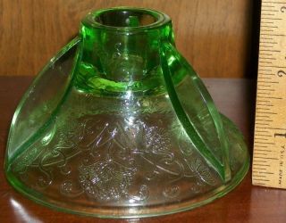 Hazel Atlas Florentine 2 Green Depression Glass Single Candle Holder