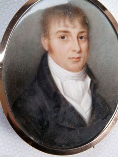 Miniature Portrait Georgian Hair Back Thomas Hazlehurst