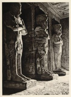 1929 Hall Statues Abu Simbel Temple Ramesses II Egypt   ORIGINAL