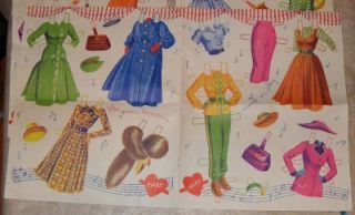 Original Vintage Mary Hartline Paper Dolls Clothes Many Pages Uncut