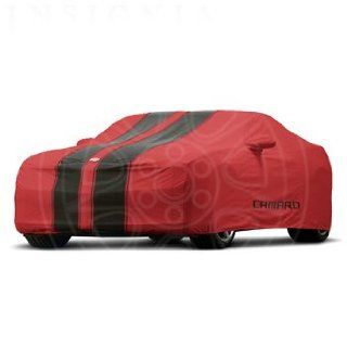 2010 2013 Chevrolet Camaro Outdoor Car Cover Red with Black Stripes