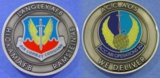 Langley AFB Hickam Ramstein AB Acc AOS Air Combat Coin