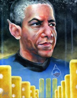 Painting Obama Twinkies Twinkie Spock Star Trek Art Portrait Dan Lacey