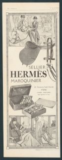 Hermes Sellier Horse Original Vintage French Ad 1927